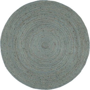 vidaXL Ръчно тъкан килим от юта, кръгъл, 240 см, маслиненозелен (343601)