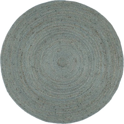vidaXL Ръчно тъкан килим от юта, кръгъл, 240 см, маслиненозелен (343601)