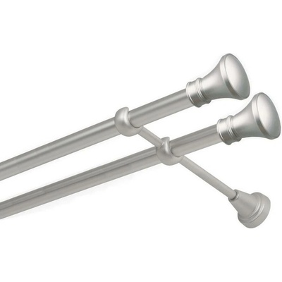 OK-GarnýžeCZ Garnýž kovová dvouřadá 19mm Koloseo double satina 310 cm do stěny / na tunýlek - bez kroužků