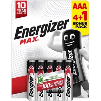 Energizer max батерия с дълъг живот aaa, алкална, 5 бр. в опаковка (e303326200)