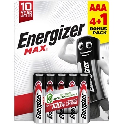 Energizer max батерия с дълъг живот aaa, алкална, 5 бр. в опаковка (e303326200)