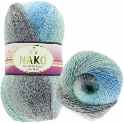 Nako Mohair Delicate Colorflow 28084 modro sivá