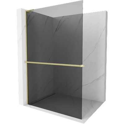 Mexen Kioto+ L душ преграда с рафт Walk-in 100 x 200 cm, графит, златисто четкан - 800-100-123-55-40 (800-100-123-55-40)