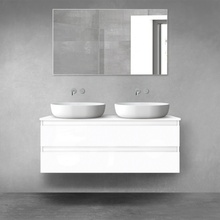 Oltens Vernal skrinka 120x45.6x47 cm závesná kúpeľňová skrinka pod umývadlo biela 60019000