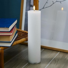 SIRIUS LED svíčka z pravého vosku Sille, bílá, Ø 5 × 20 cm, dobíjecí