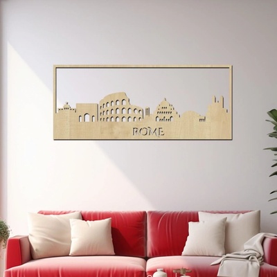 Dřevěná dekorace na zeď ŘÍM Rozměry (cm): 40x11, Zvolte barvu dekoru: Javor