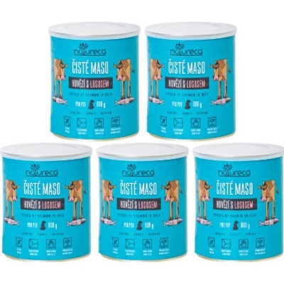 Natureca Dog Hovězí s lososem 5 x 800 g