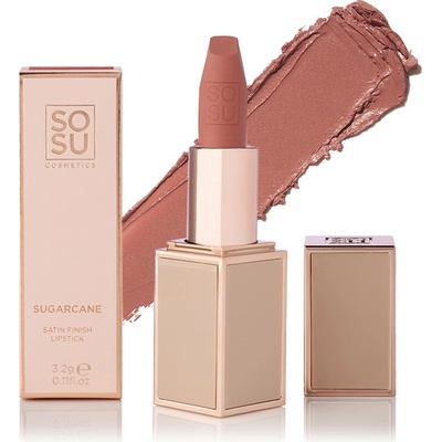 SOSU Cosmetics Saténová lesklá rtěnka Satin Lipstick Sugercane 3,2 g