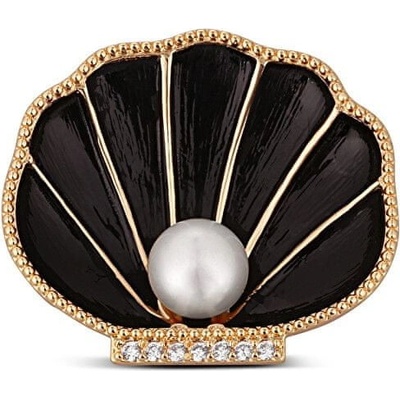 JwL Luxury Pearls pôvabná pozlátená brošňa lastúra s perlou 2v1 JL0764