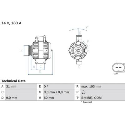 Alternátor BOSCH 0 986 083 220 (0986083220)