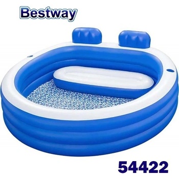 Bestway Басейн надуваем, 231x219x79 см, Bestway 54422 Splash Paradise, със седалка, облегалки и поставки за чаши (54422 Splash Paradise)
