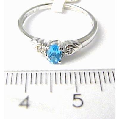 Klenoty Budín zásnubní diamantový prsten s blue topaz diamantů 3860450