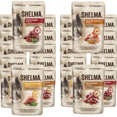 Shelma Cat kuřecí hovězí kachní a krůtí 24 x 85 g