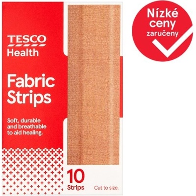 Tesco Fabric Textilní náplast 10 cm x 6 cm 10 ks