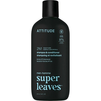 Attitude Pánský zklidňující šampon a kondicionér 2v1 Super Leaves Eukalyptus & Sage 415 ml