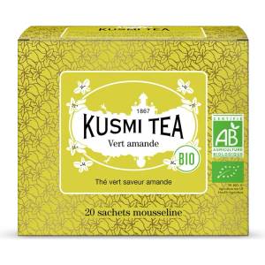 Kusmi Tea Био зелен чай GREEN ALMOND, 20 муселинови торбички, Kusmi Tea (KUSMI21056A1120)
