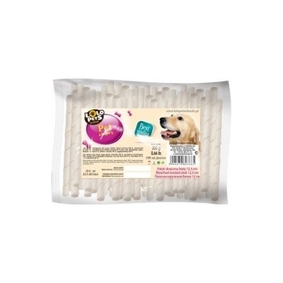 Lolo pets Biela tyčinka z byvolej kože 12,5 cm "8-7 mm"