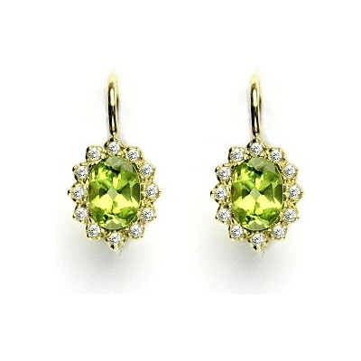 Čištín zlaté s diamanty přírodní olivín žluté zlato VE 247