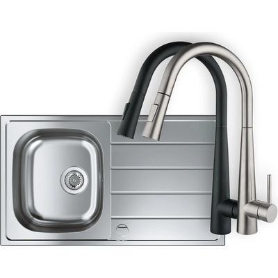 Grohe Мивка Инокс + Смесител с издърпващ се чучур и сензор за допир YC-8232T-31552SD1 (YC-8232T-31552SD1)