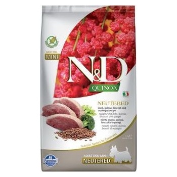 N&D Quinoa Grain Free Adult Medium & Maxi, Neutered Duck, Broccoli & Asparagus 2,5 kg