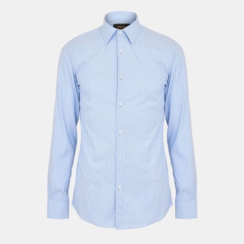 HUGO BOSS Men's Plain Long-Sleeve Shirt - Light/Blue