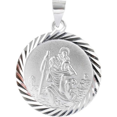 Steel Edge Stříbrný přívěsek svatý Krištof + řetízek 307402005