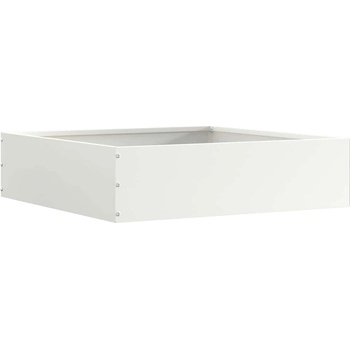 vidaXL Ограда за трева Бяло 50 x 50 x 13 см Стомана (874718)