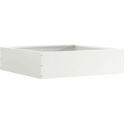 vidaXL Ограда за трева Бяло 50 x 50 x 13 см Стомана (874718)