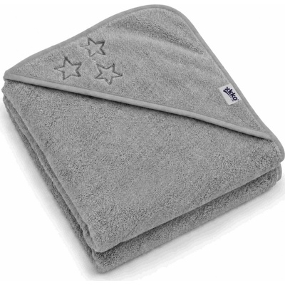 Kikko BIO bavlněná froté osuška s kapucí 90x90 Silver Stars