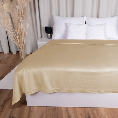 Biante přehoz na postel Zamatový Velvet Prémium SVP-006 Pieskovo béžový 260 x 280 cm
