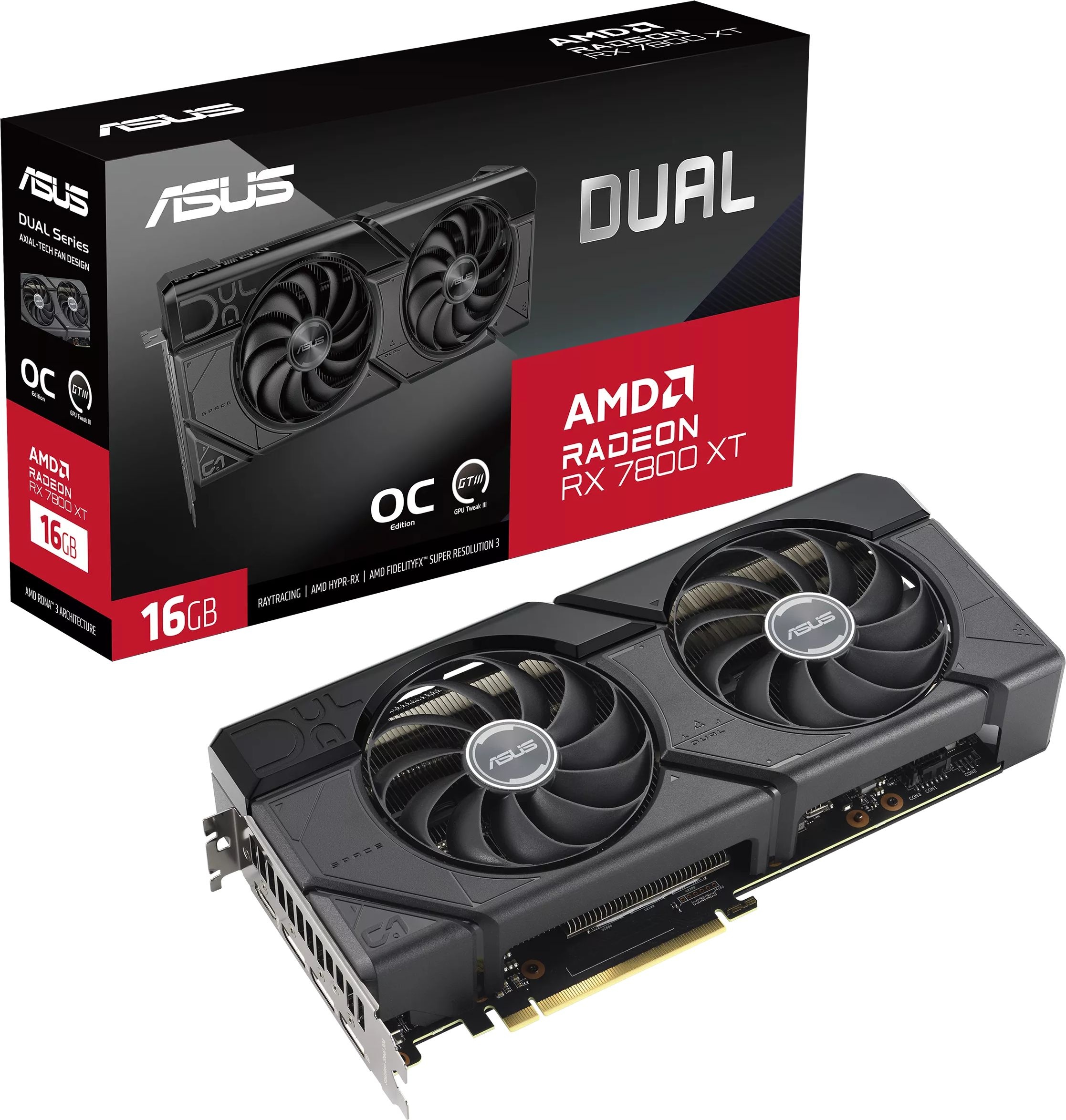 ASUS Radeon RX 7800 XT Dual OC 16GB GDDR6 256bit (DUAL-RX7800XT-O16G/90YV0JJ1-M0NA00)