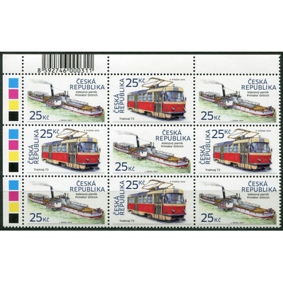 Česká pošta (2015) č. 861-862 **, 9-bl (1) - Česká republika - Tramvaj T3 + kolesový parník
