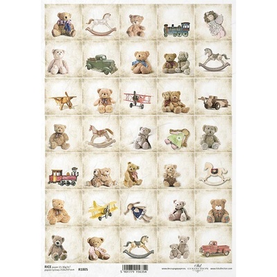 Itd. Collection Rýžový papír Dětské hračky retro A4 – Zboží Dáma