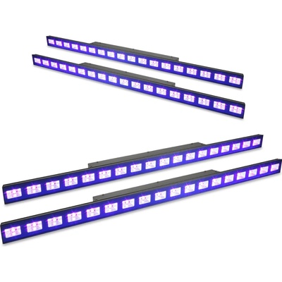 BeamZ sada 4 LCB48 LED Blacklight UV rámp – 18x 3W UV LED