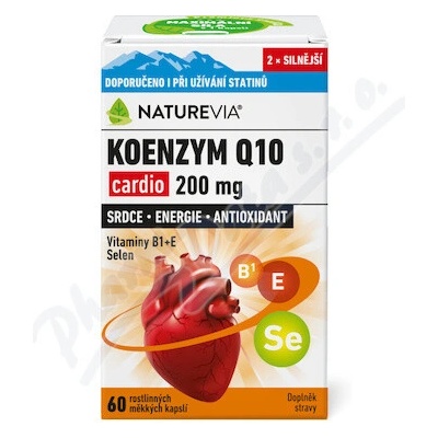 NatureVia Koenzym Q10 cardio 200mg 60 kapsúl