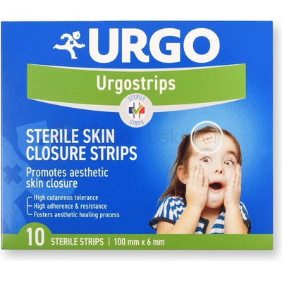 URGO Urgostrips STERILE SKIN CLOSURE STRIPS sterilné samolepiace chirurgické stehy 100 mm x 6 mm 10 ks