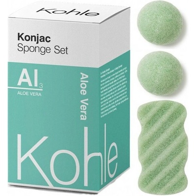 Kohle Company Konjac houbičky dárková sada aloe vera 3 ks – Zboží Dáma