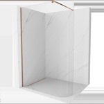 Mexen Kioto-R заоблен душ параван Walk-in 90 x 200 cm, прозрачен 8 мм, розово злато - 800-090-101-60-06 (800-090-101-60-06)