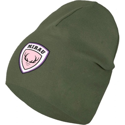 Dievčenská čiapka Erb Mirau ružový Jednovrstvová khaki zelená