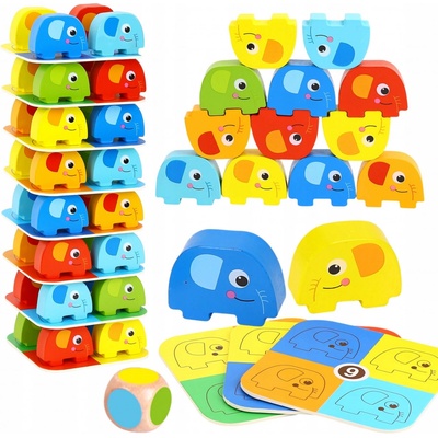 Woopie Slon na slonku montessori skládačka green