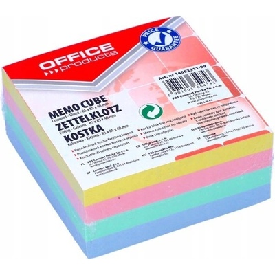 Office Products Záznamní kostky barevné Office Products - 8,5 cm x 8,5 cm x 4 cm / lepená vazba – Zboží Dáma