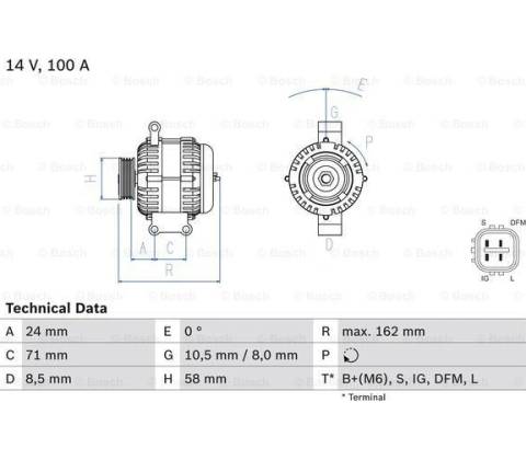 Alternátor BOSCH 0 986 082 080