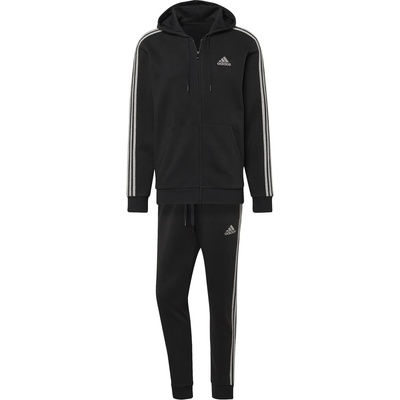 adidas Мъжки анцуг Adidas 3S Fleece Tracksuit Mens - Black/Grey