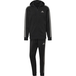 adidas Мъжки анцуг Adidas 3S Fleece Tracksuit Mens - Black/Grey