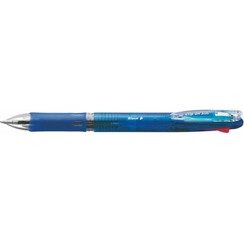 Zebra Химикалка, 0, 24 мм, с бутон, четири цвята, ZEBRA "Clip-on Slim 4C", синя 45972 (45972)