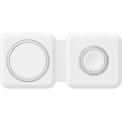 Apple MagSafe Duo Charger - оригинална двойна поставка (пад) за безжично зареждане за Apple устройства (бял)