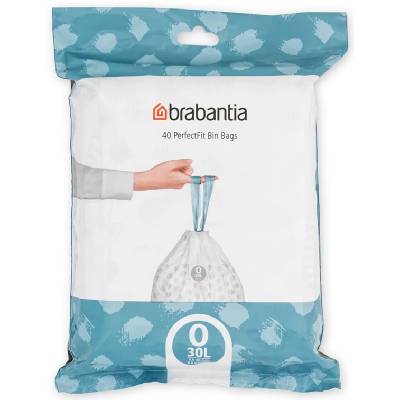 Торба за кош Brabantia - PerfectFit FlatBack+/Bo, размер O, 30 l, 40 броя (1006073)