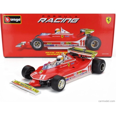 Bburago Ferrari F1 312t4 Short Tail N 11 Winner Monaco Gp Jody Scheckter with Pilot 1979 World Champion Red 1:18
