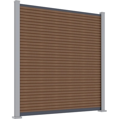 ROJA MODERN plotový panel WPC 180x180 cm HORIZONTÁLNÍ i VERTIKÁLNÍ a koncovky - teak