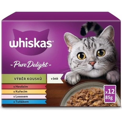 Whiskas Pure Delight Výběr kousků v želé 48 x 85 g